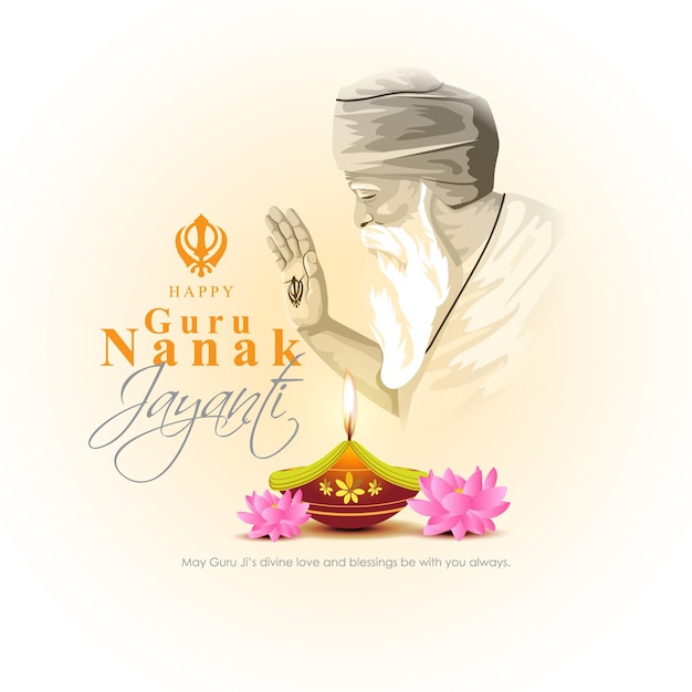 Ilustración de vector de festival indio Guru Nanak Jayanti