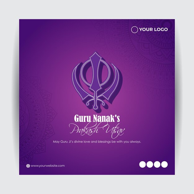 Ilustración de vector de festival indio Guru Nanak Jayanti