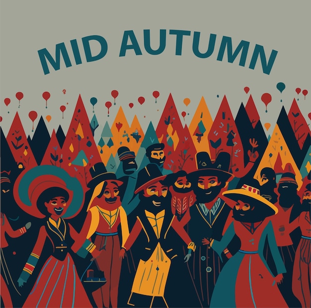 Ilustración de vector de festival del medio otoño