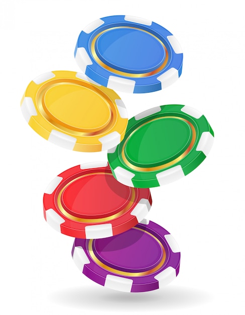 Ilustración de vector de fichas de casino de color