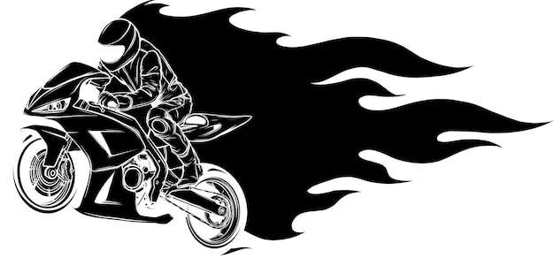 Ilustración de vector de Fiery Sports Moto Racer Variación