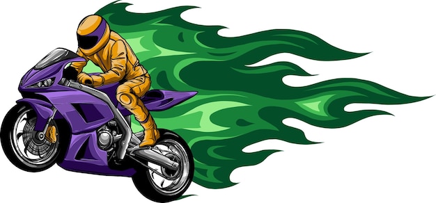 Ilustración de vector de Fiery Sports Moto Racer Variación