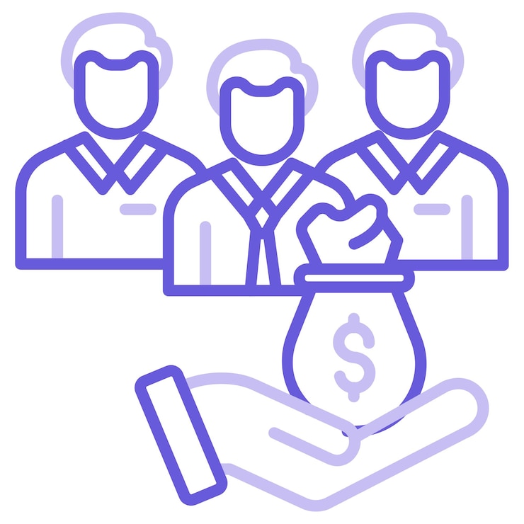 Vector ilustración del vector de financiación colectiva