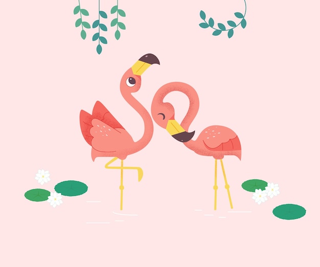 Vector ilustración de vector de flamencos