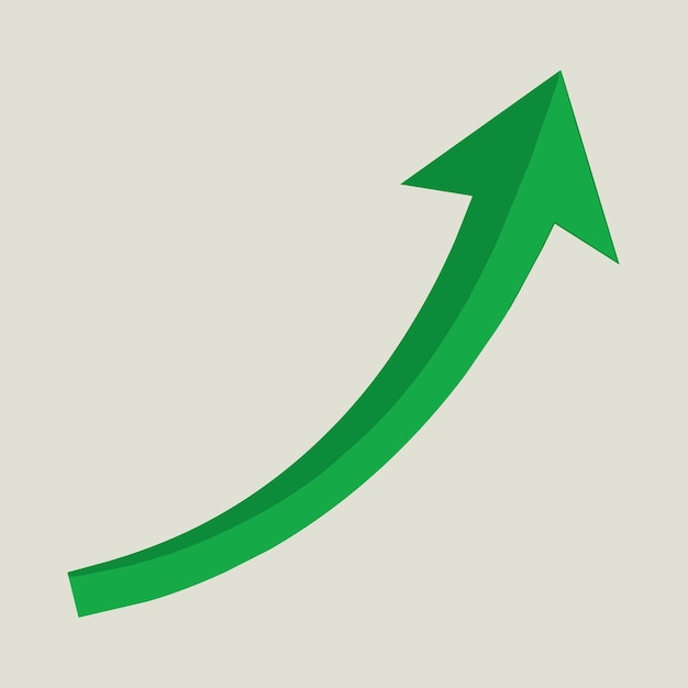 Ilustración de vector de flecha minimalista Icono de estilo plano de moda para la interfaz de usuario del logotipo del sitio web y el diseño de aplicaciones