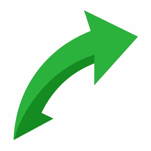Ilustración de vector de flecha minimalista Icono de estilo plano de moda para la interfaz de usuario del logotipo del sitio web y el diseño de aplicaciones