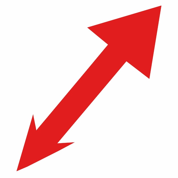Ilustración de vector de flecha minimalista Icono de estilo plano de moda para la interfaz de usuario del logotipo del sitio web y el diseño de aplicaciones