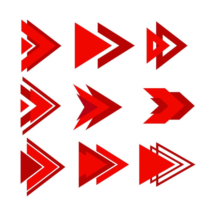Vector ilustración del vector de flecha del triángulo de puntos de bala