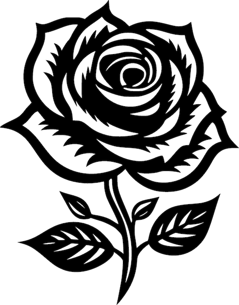 Ilustración de vector de flor en blanco y negro