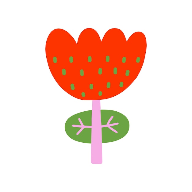 Ilustración de vector de flor en estilo escandinavo