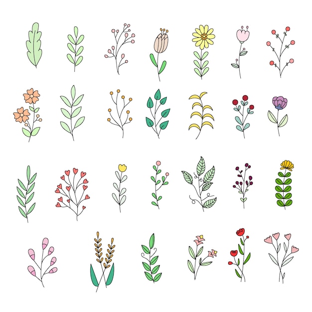 Ilustración de vector de flor hecha a mano simple