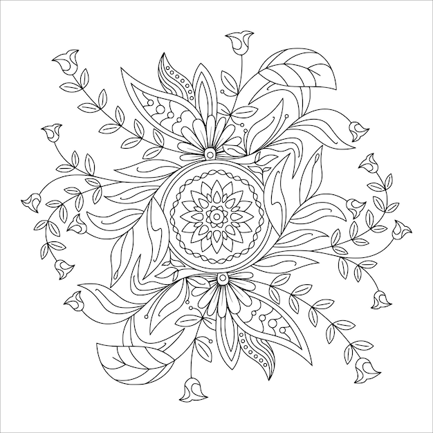 Ilustración de vector floral mandala