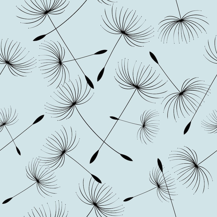 Vector ilustración de vector de flores de diente de león de patrones sin fisuras
