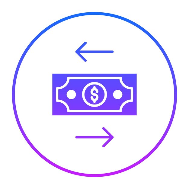 Ilustración del vector de flujo de dinero