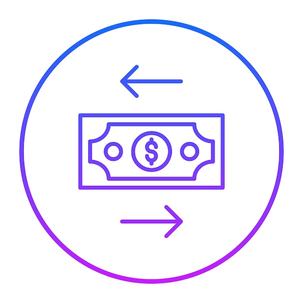 Ilustración del vector de flujo de dinero