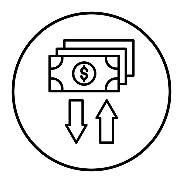 Ilustración del vector de flujo de efectivo