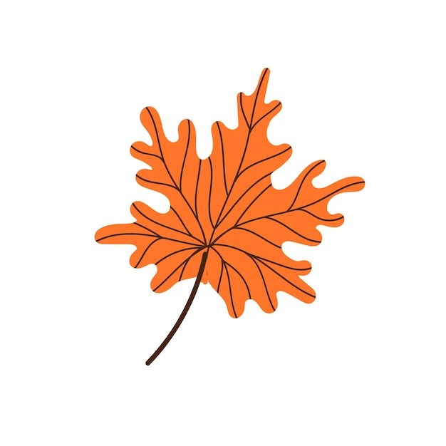 Una ilustración de vector de follaje de otoño de hoja de arce caído