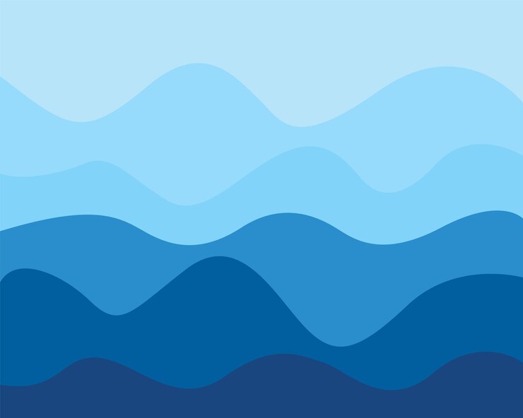 Ilustración de vector de fondo abstracto azul moderno. Arte de diseño de fondo de onda de agua azul abstracto