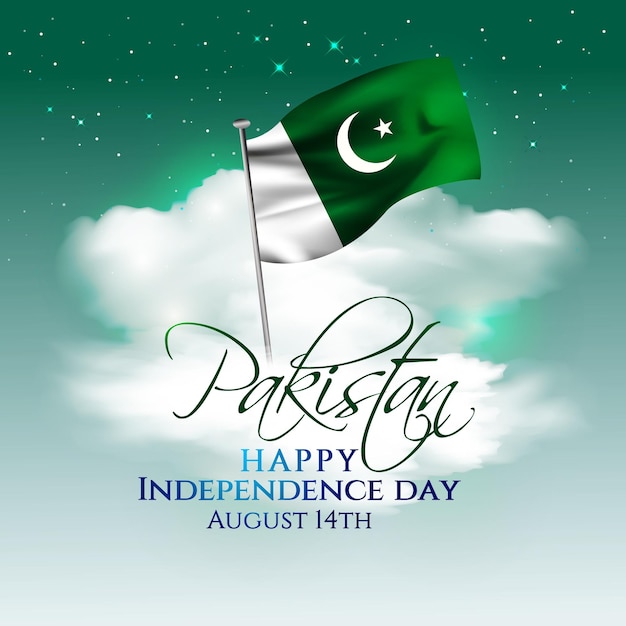 Ilustración de vector de fondo abstracto para el día de la independencia de Pakistán, 14 de agosto. Vector libre