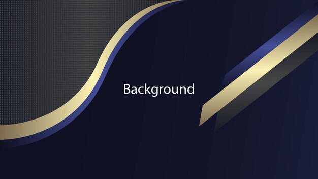 Ilustración de vector de fondo abstracto dorado azul y oscuro