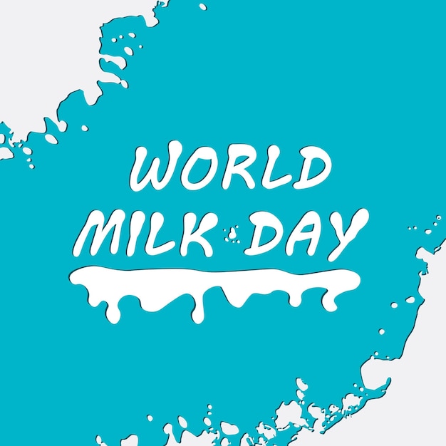 Ilustración de Vector de fondo azul de día mundial de la leche