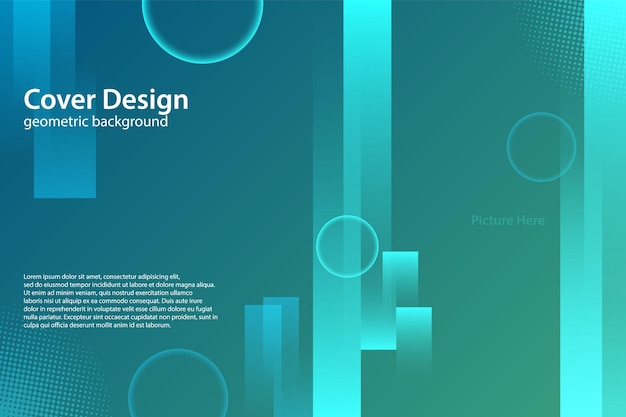 Ilustración de vector de fondo azul y verde geométrico abstracto