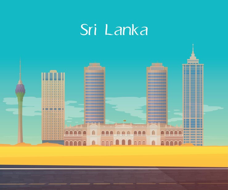 ilustración de vector de fondo de cielo de sri lanka colombo