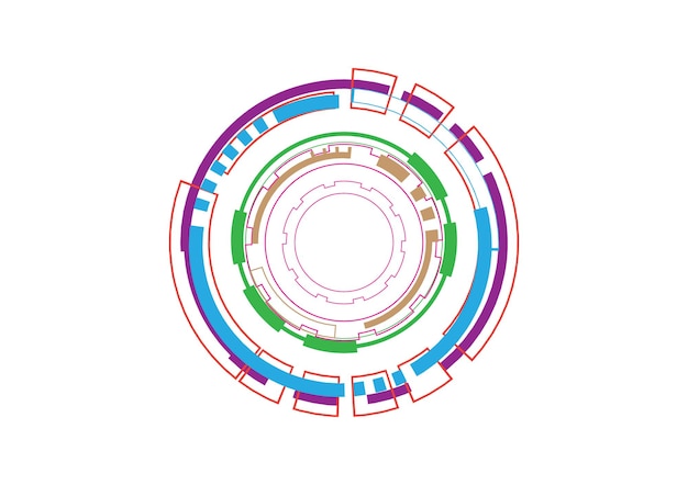 Ilustración de vector de fondo de círculo futuro abstracto de tecnología