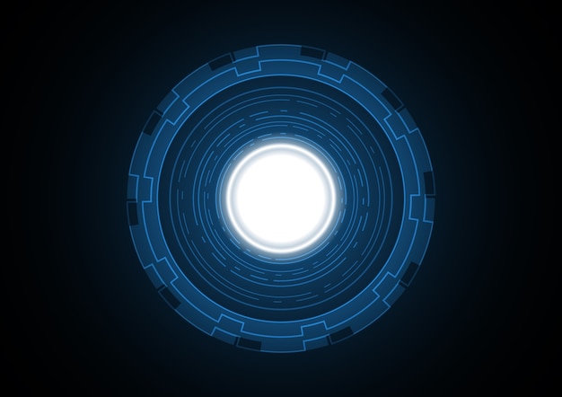 Ilustración de vector de fondo de círculo futuro abstracto de tecnología