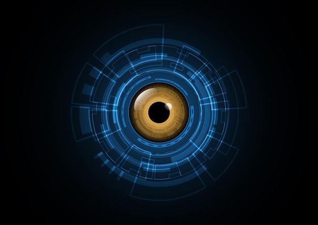 Ilustración de vector de fondo de círculo de seguridad de ojo futuro abstracto de tecnología