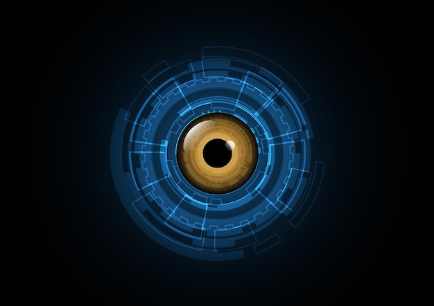 Ilustración de vector de fondo de círculo de seguridad de ojo futuro abstracto de tecnología