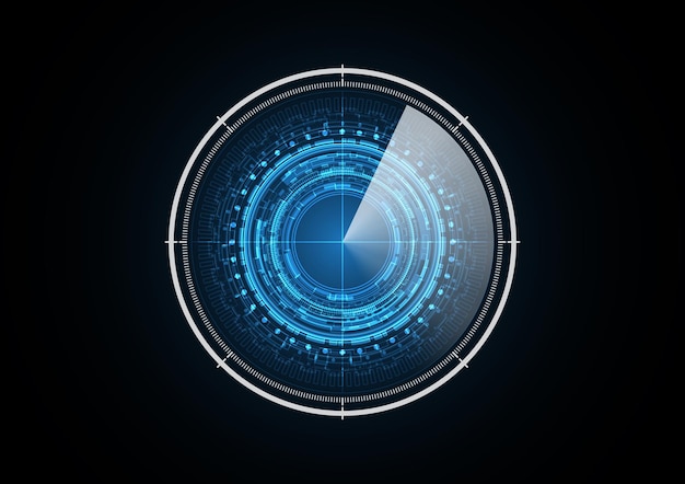 Ilustración de vector de fondo de círculo de seguridad de radar futuro abstracto de tecnología
