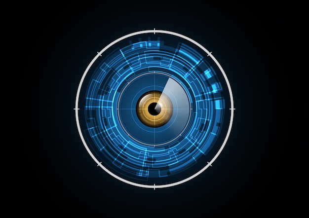 Ilustración de vector de fondo de círculo de seguridad de radar de ojo futuro abstracto tecnología