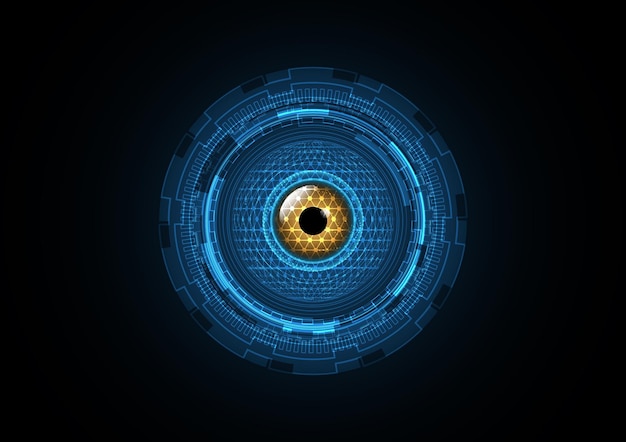 Ilustración de vector de fondo de círculo de seguridad de radar de ojo futuro abstracto de tecnología