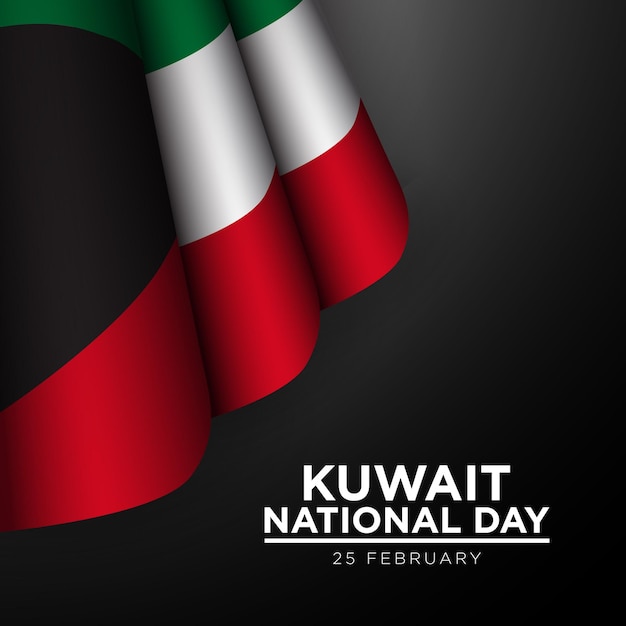 Ilustración de vector de fondo de día nacional de kuwait