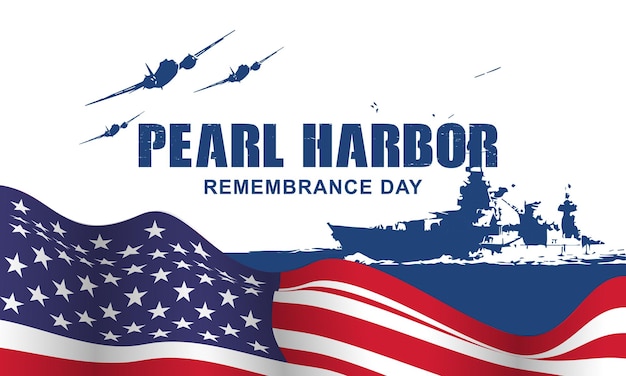 Ilustración de Vector de fondo del Día del Recuerdo de Pearl Harbor