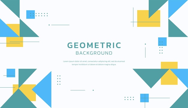 Ilustración de vector de fondo de diseño geométrico abstracto azul y amarillo