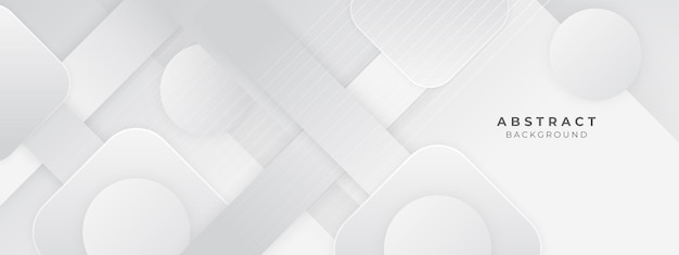 Ilustración de vector de fondo elegante de color blanco y gris geométrico abstracto