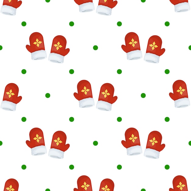 Ilustración de vector de fondo de envoltura de regalo de vacaciones de invierno de patrones sin fisuras de la manopla de Navidad. Papel o tela festiva del papel pintado del envoltorio de Navidad.