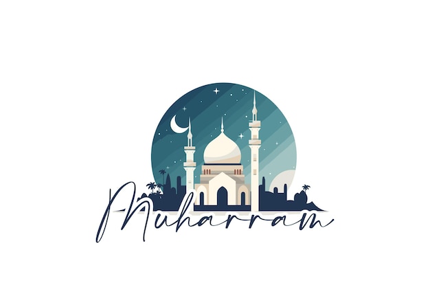 Ilustración Vector Fondo Feliz Año Nuevo Islámico Muharram