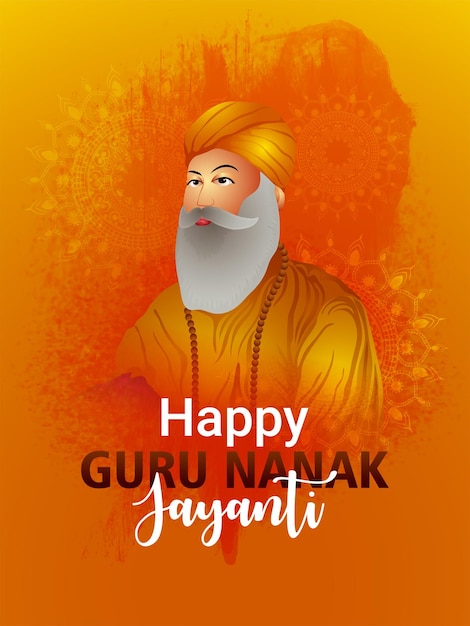 Ilustración de vector de fondo feliz gurpurab festival sikh
