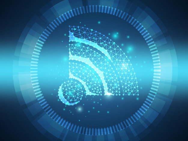 Ilustración de vector de fondo futurista tecnología wifi abstracto
