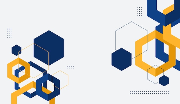 Ilustración de vector de fondo geométrico abstracto azul y amarillo