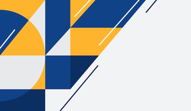 Ilustración de vector de fondo geométrico abstracto azul y amarillo