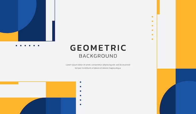 Ilustración de vector de fondo geométrico abstracto azul y amarillo