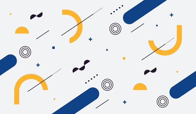 Ilustración de vector de fondo geométrico abstracto azul y amarillo