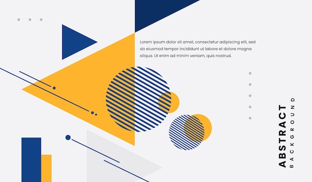 Ilustración de vector de fondo geométrico abstracto azul y amarillo