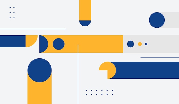 Ilustración de vector de fondo geométrico abstracto azul y amarillo