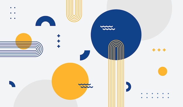 Ilustración de vector de fondo geométrico abstracto azul y amarillo