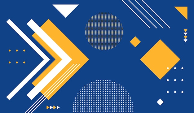 Ilustración de vector de fondo geométrico abstracto azul y amarillo